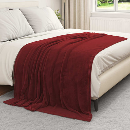 vidaXL Throw Blanket Bordeaux Red 150 x 200 cm Fleece