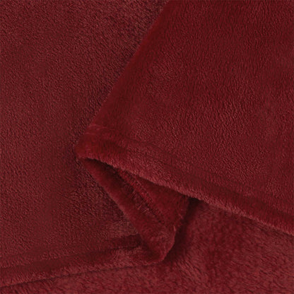 vidaXL Throw Blanket Bordeaux Red 220 x 240 cm Fleece