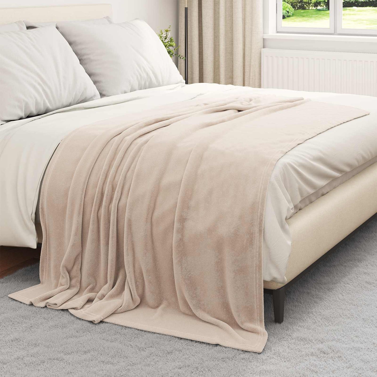 vidaXL Throw Blankets 6 pcs Beige 150 x 200 cm Fleece