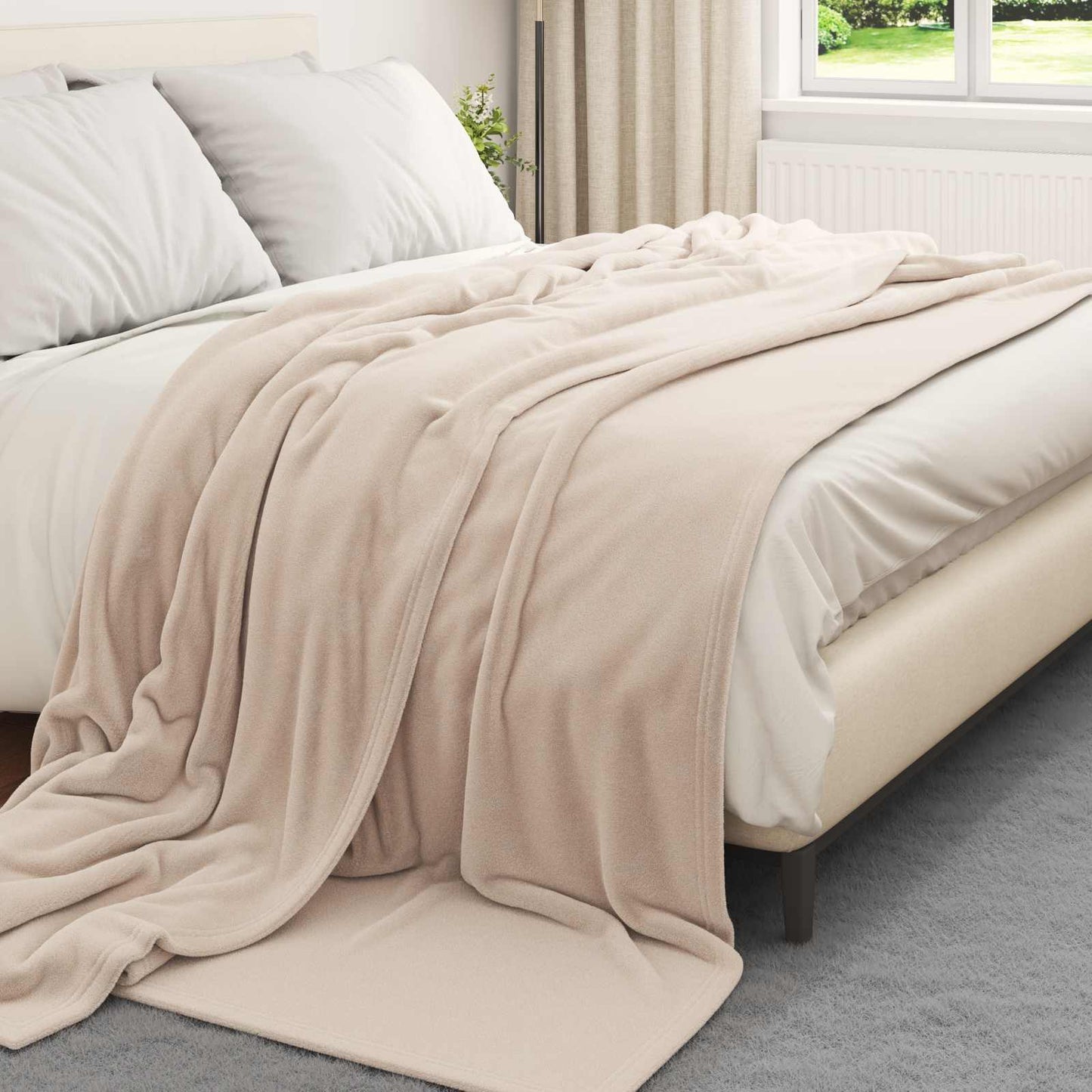 vidaXL Throw Blankets 6 pcs Beige 220 x 240 cm Fleece