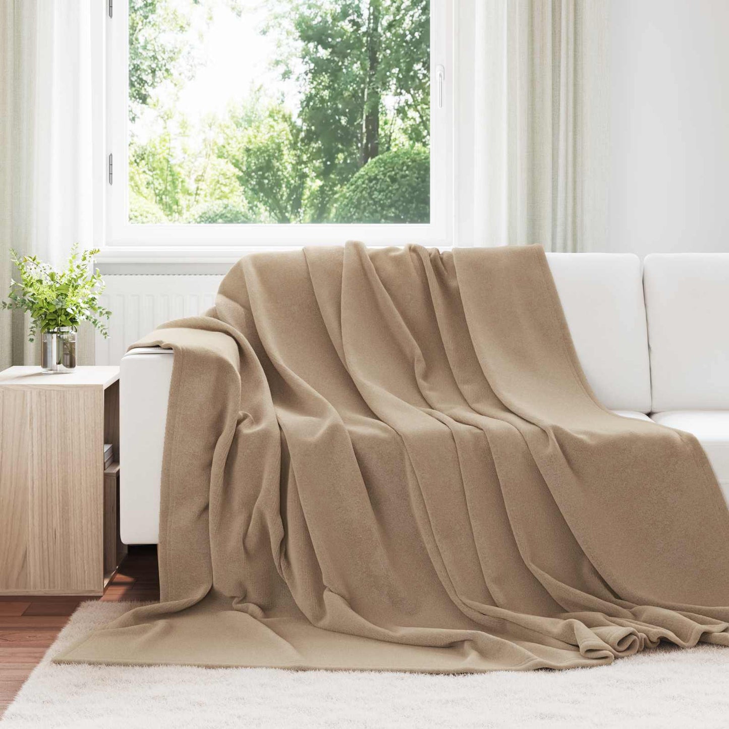vidaXL Throw Blankets 6 pcs Camel 220 x 240 cm Fleece