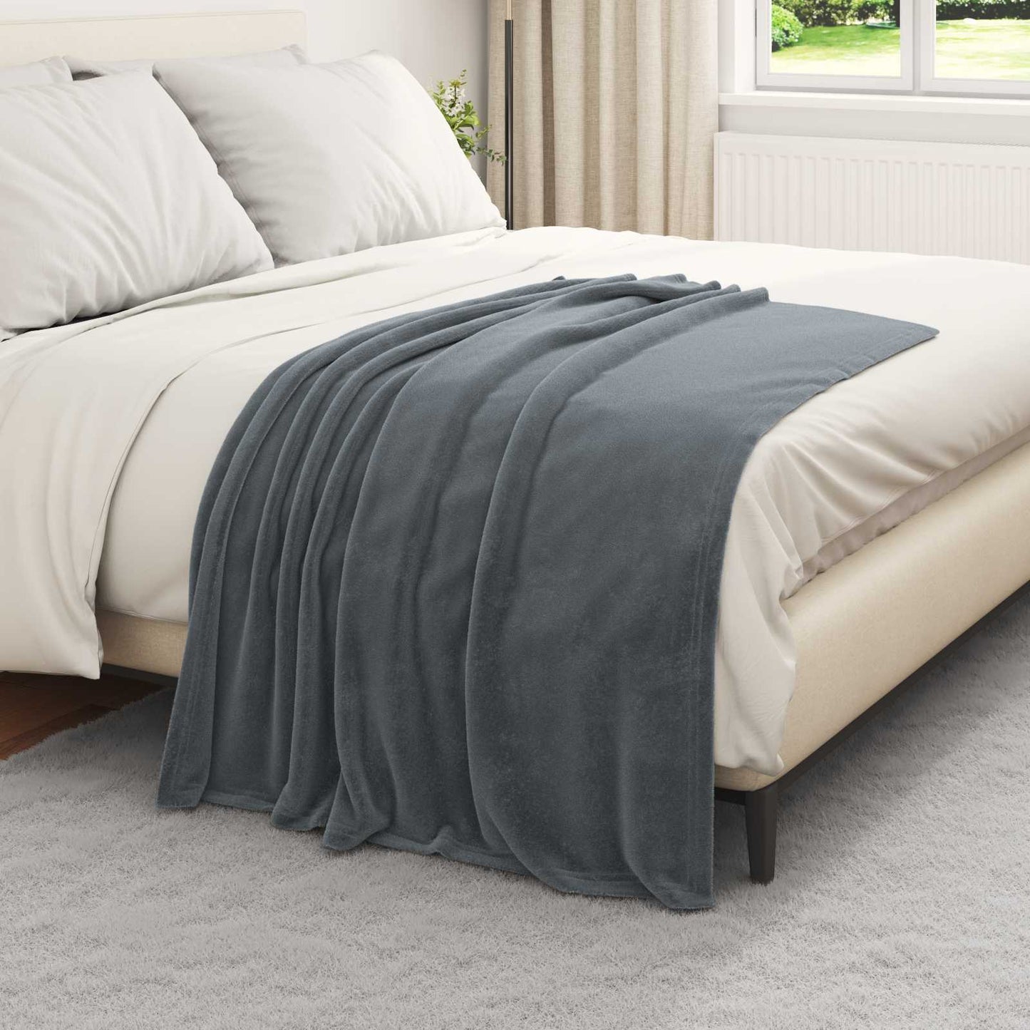 vidaXL Throw Blankets 6 pcs Dark Grey 130 x 150 cm Fleece