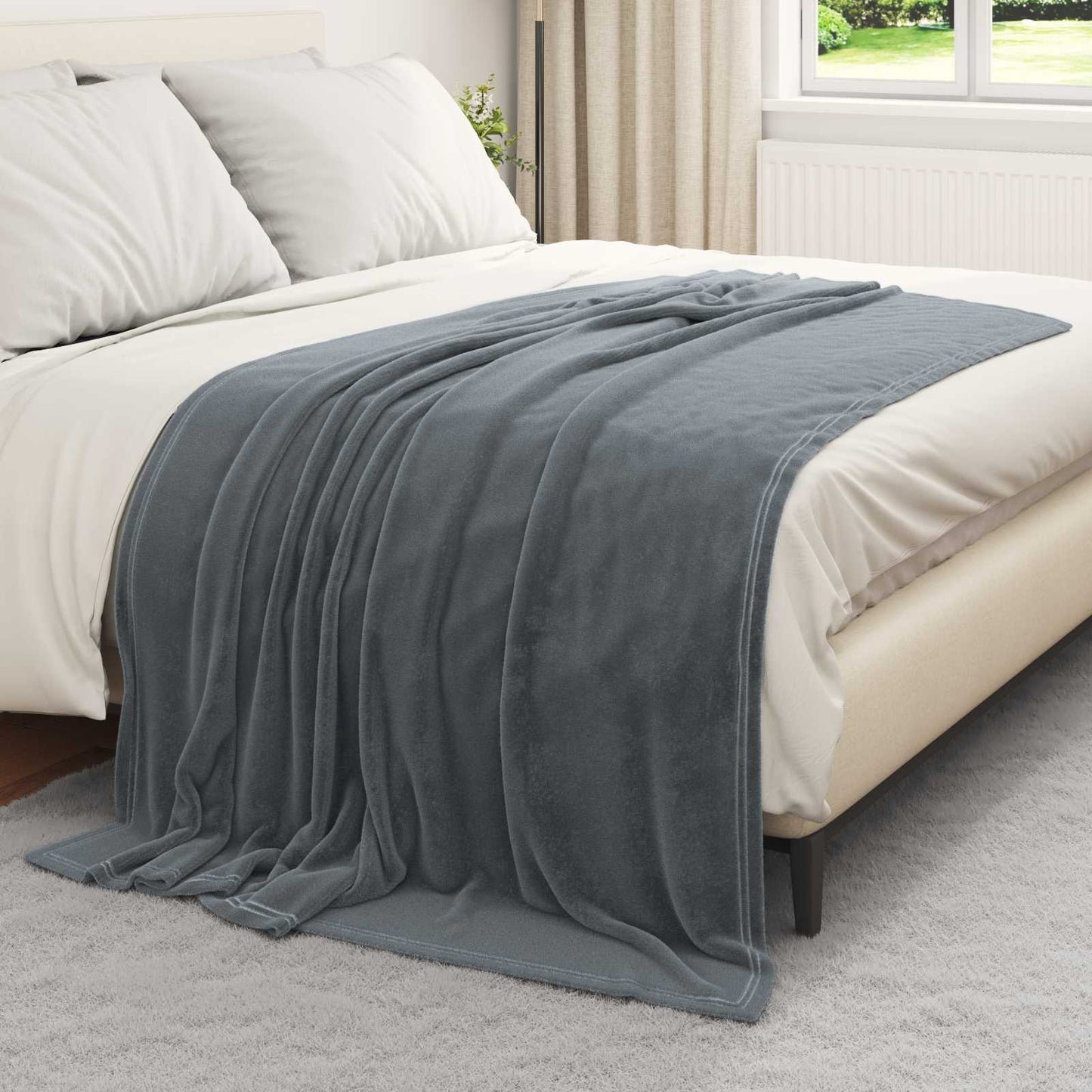 vidaXL Throw Blankets 6 pcs Dark Grey 150 x 200 cm Fleece