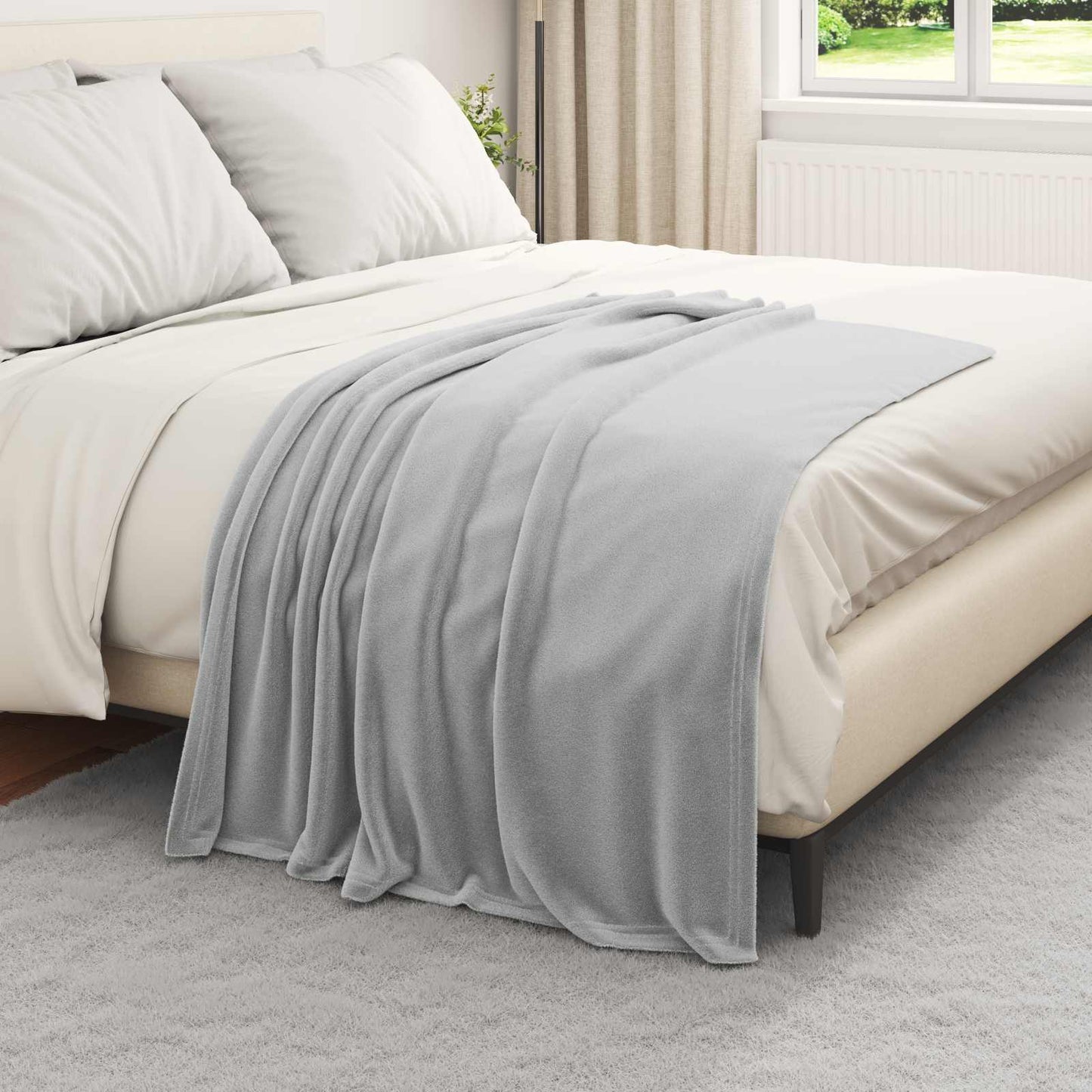 vidaXL Throw Blankets 6 pcs Grey 130 x 150 cm Fleece