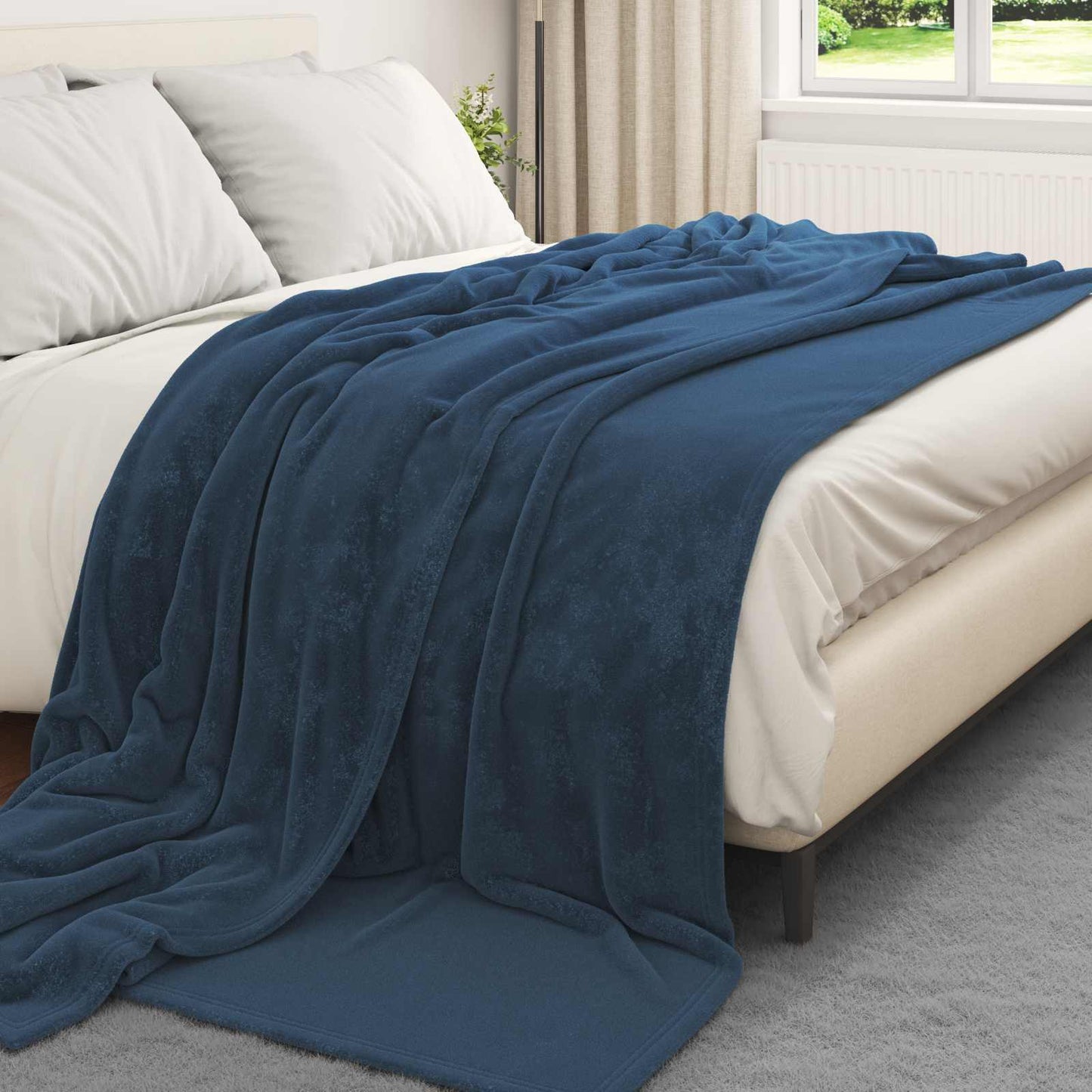 vidaXL Throw Blankets 6 pcs Navy Blue 220 x 240 cm Fleece