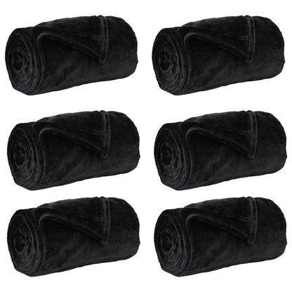 vidaXL Throw Blankets 6 pcs Black 240 x 270 cm Fleece