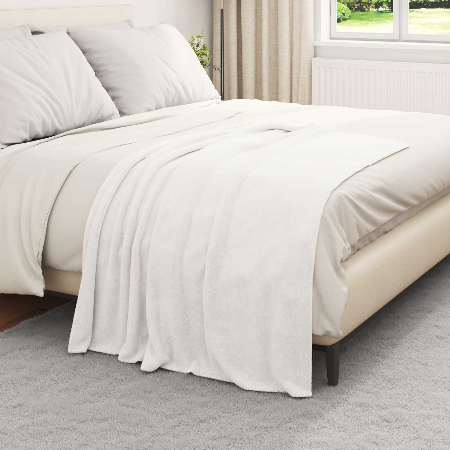 vidaXL Throw Blankets 6 pcs White 130 x 150 cm Fleece