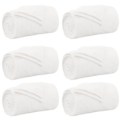vidaXL Throw Blankets 6 pcs White 150 x 200 cm Fleece