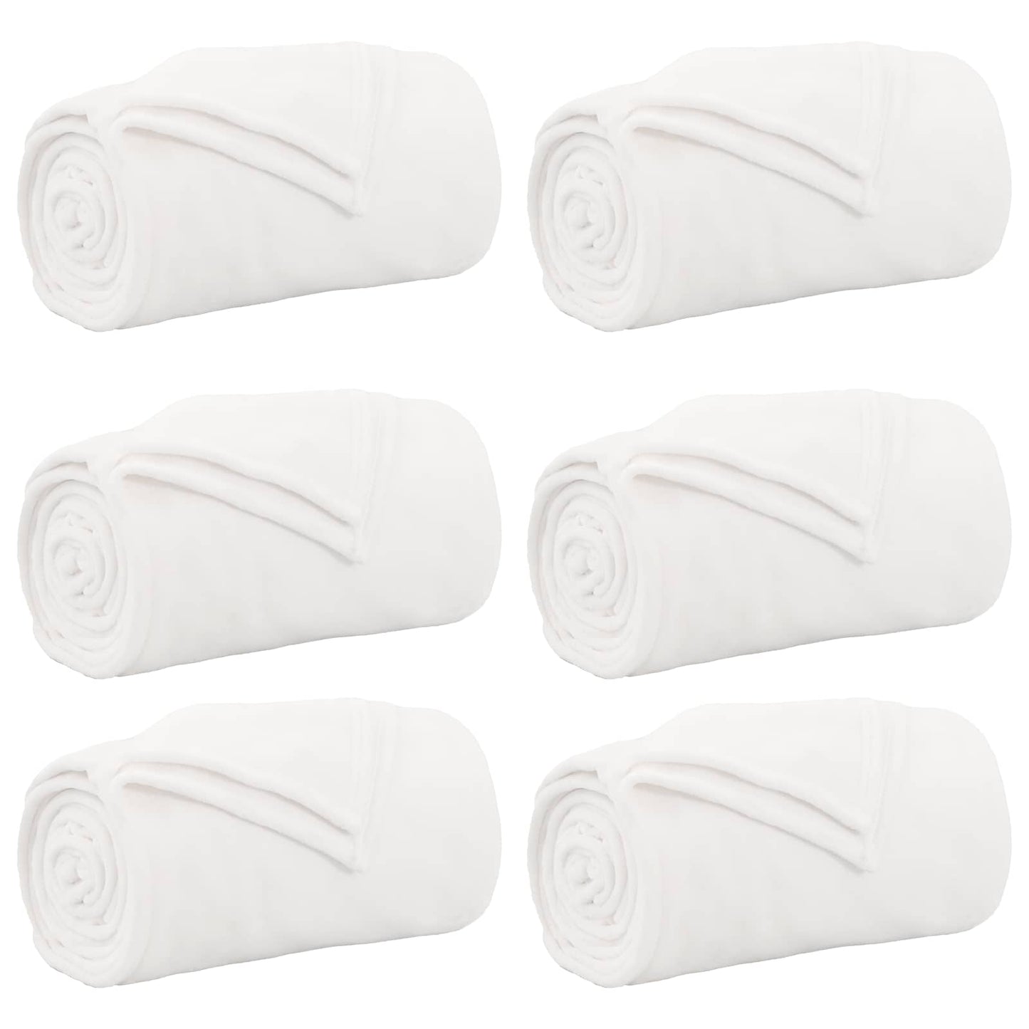 vidaXL Throw Blankets 6 pcs White 220 x 240 cm Fleece
