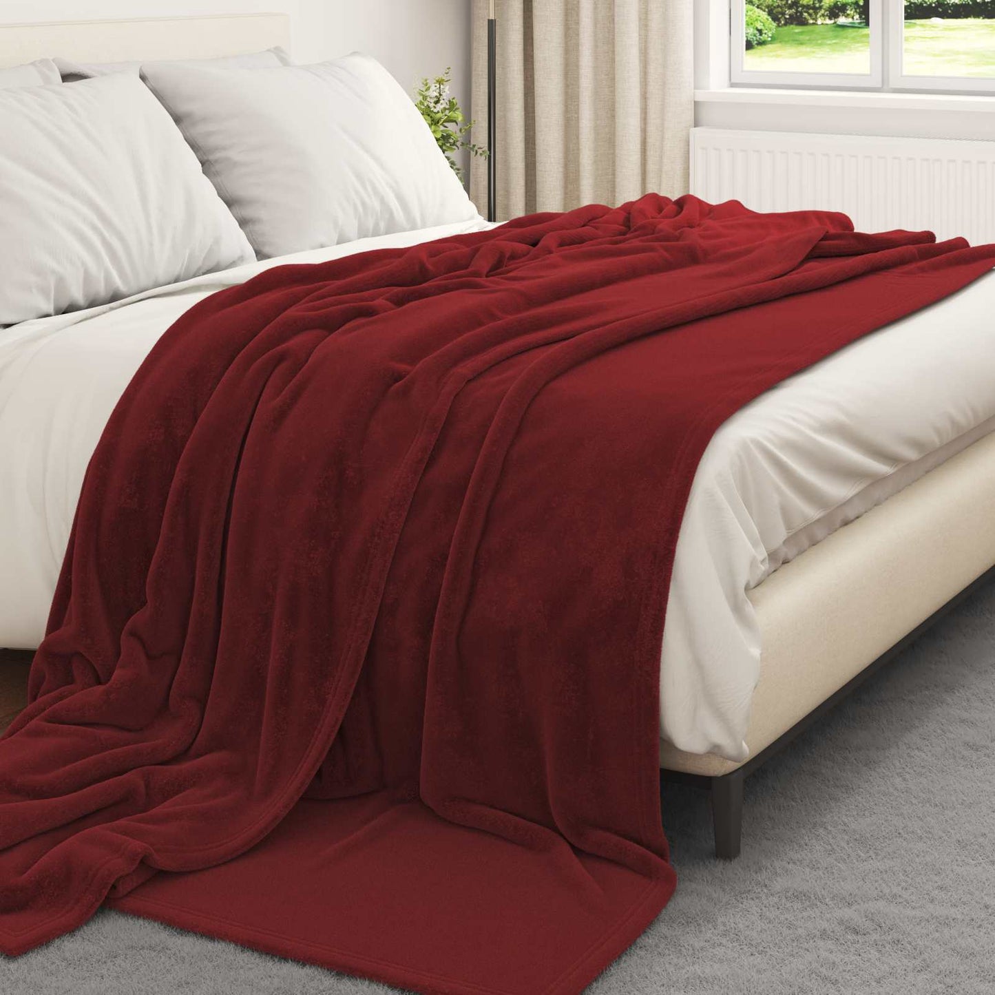vidaXL Throw Blankets 6 pcs Bordeaux Red 220 x 240 cm Fleece