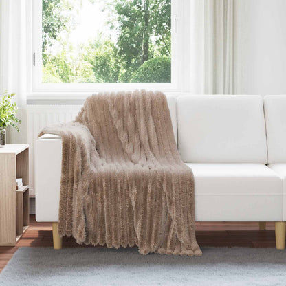vidaXL Throw Blanket Camel 150 x 130 cm Fleece
