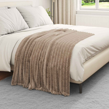 vidaXL Throw Blanket Camel 150 x 130 cm Fleece