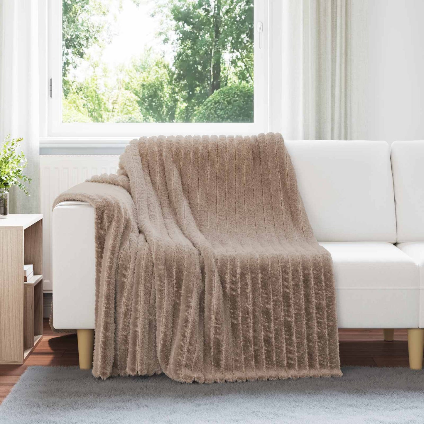 vidaXL Throw Blanket Camel 200 x 150 cm Fleece