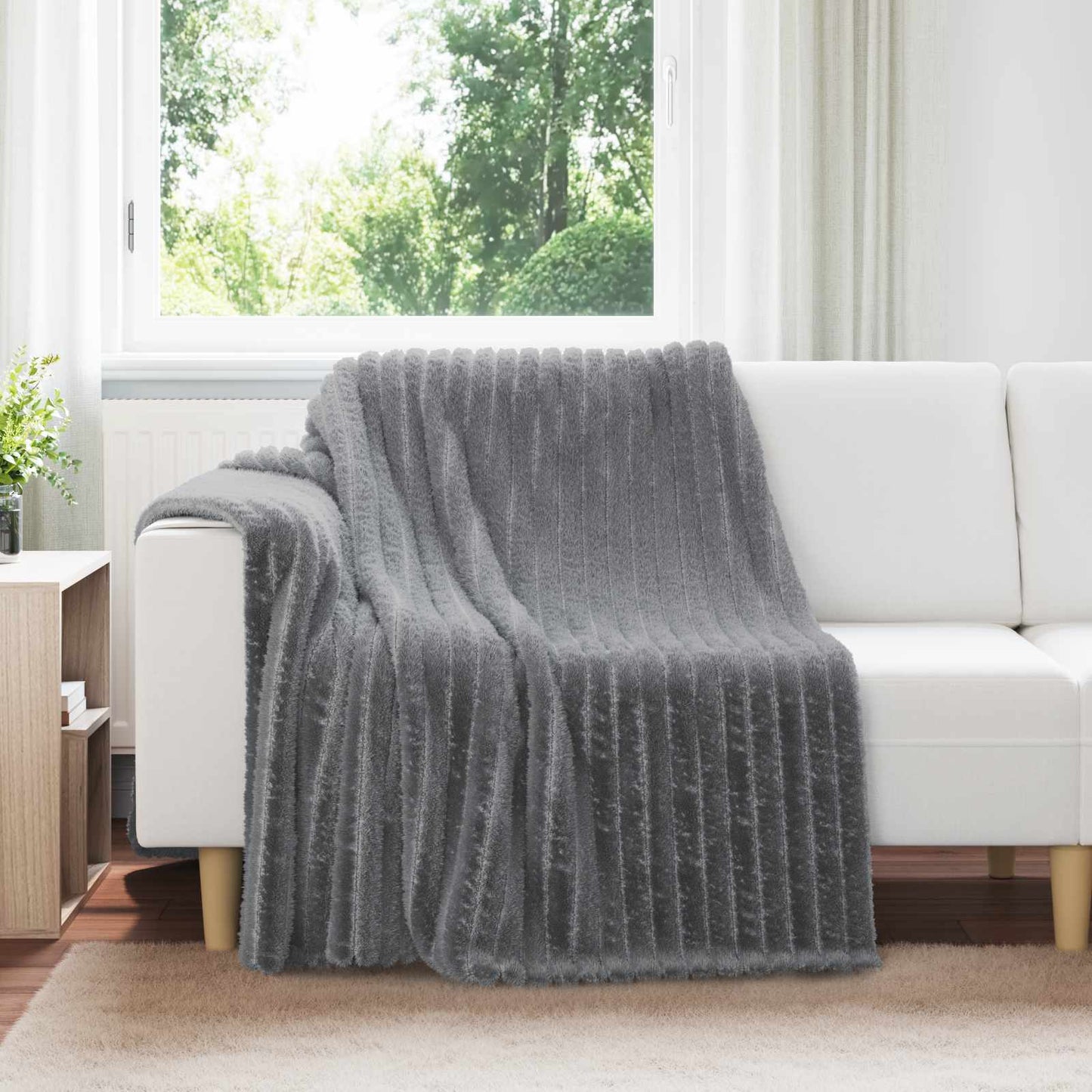 vidaXL Throw Blanket Dark Grey 200 x 150 cm Fleece