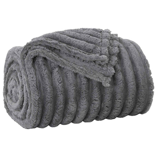 vidaXL Throw Blanket Dark Grey 240 x 220 cm Fleece