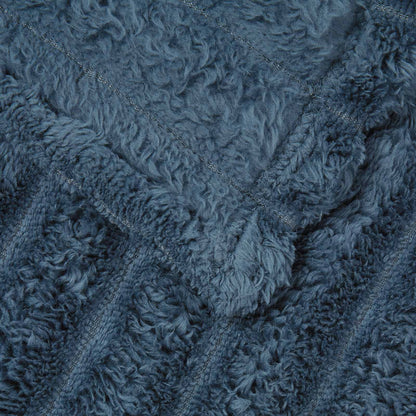 vidaXL Throw Blanket Navy Blue 150 x 130 cm Fleece