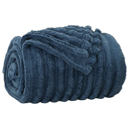 vidaXL Throw Blanket Navy Blue 150 x 130 cm Fleece