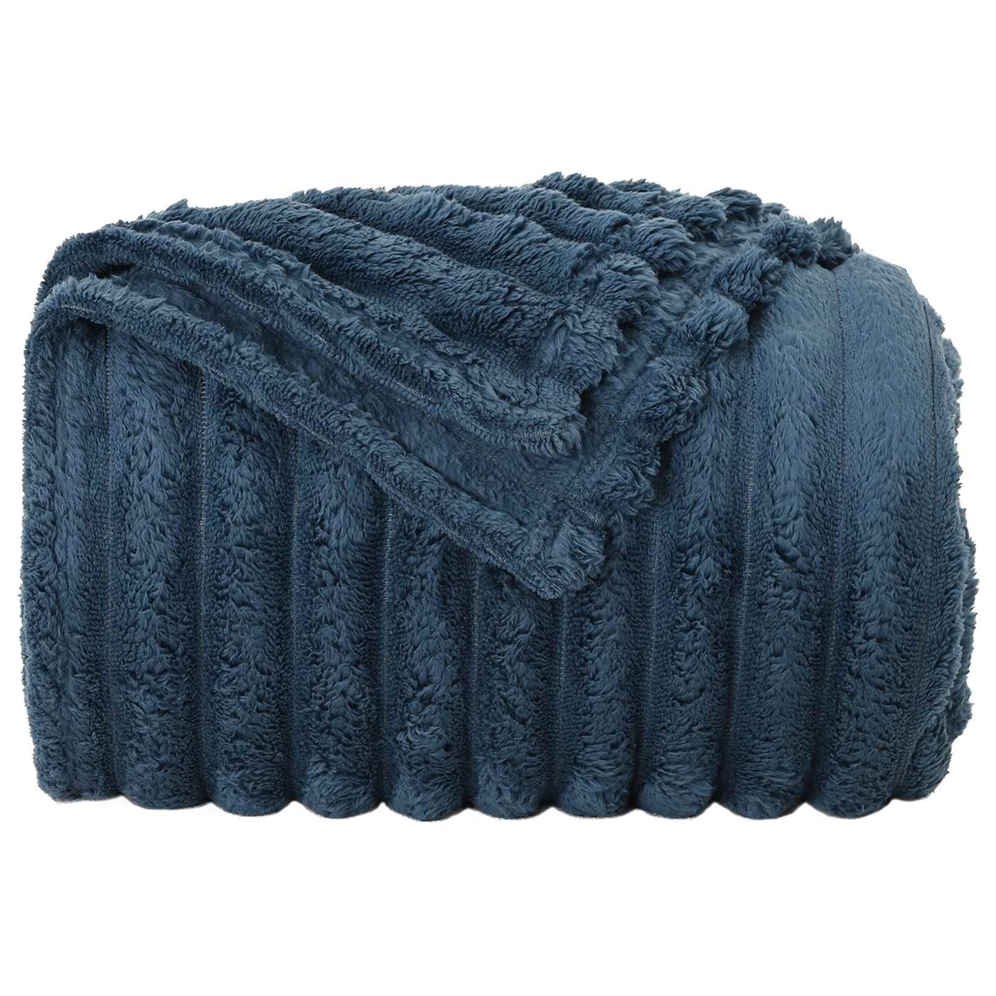 vidaXL Throw Blanket Navy Blue 240 x 220 cm Fleece