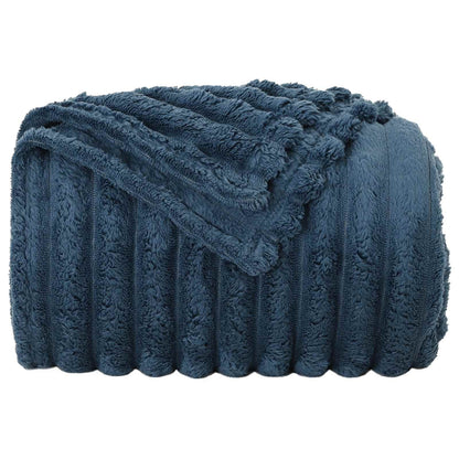 vidaXL Throw Blanket Navy Blue 240 x 220 cm Fleece