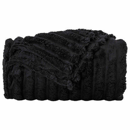 vidaXL Throw Blanket Black 200 x 150 cm Fleece