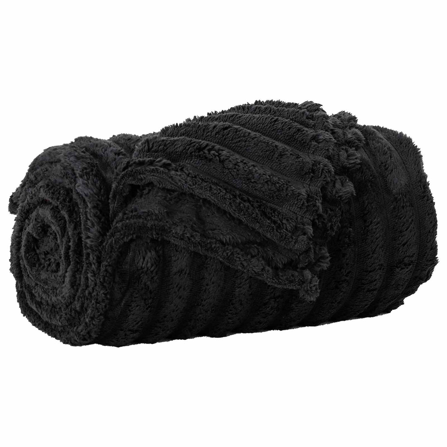 vidaXL Throw Blanket Black 240 x 220 cm Fleece