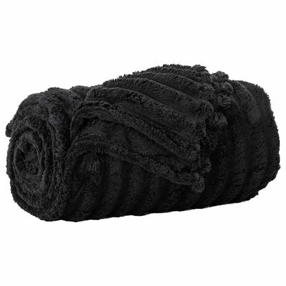 vidaXL Throw Blanket Black 240 x 220 cm Fleece