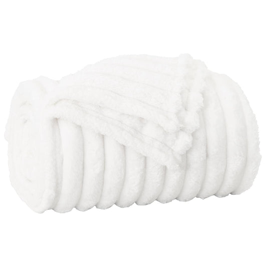 vidaXL Throw Blanket White 150 x 130 cm Fleece