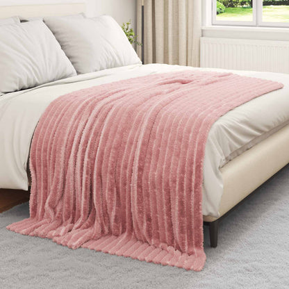 vidaXL Throw Blanket Pink 200 x 150 cm Fleece