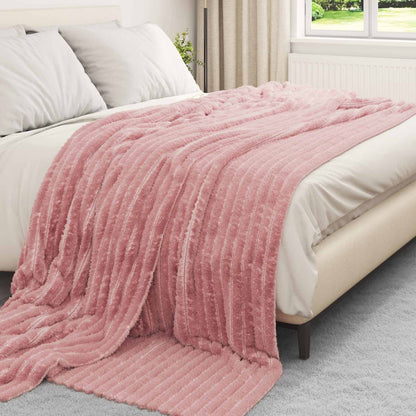 vidaXL Throw Blanket Pink 270 x 240 cm Fleece