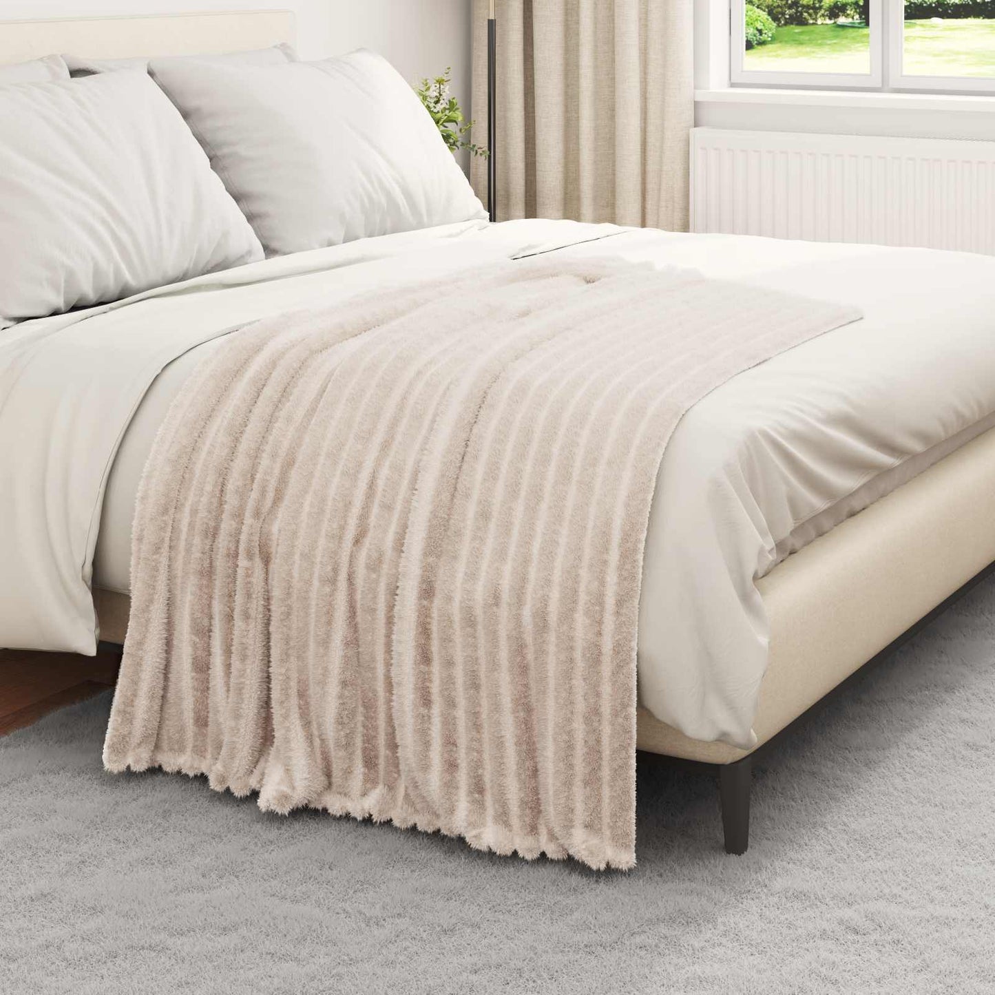 vidaXL Throw Blankets 6 pcs Beige 150 x 130 cm Fleece