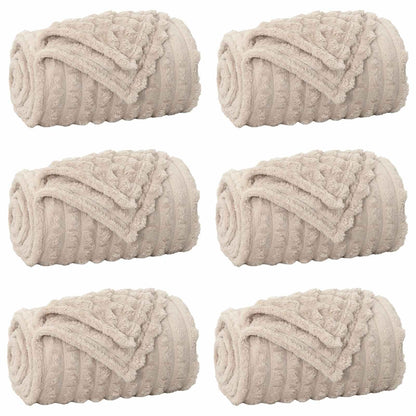 vidaXL Throw Blankets 6 pcs Beige 150 x 130 cm Fleece