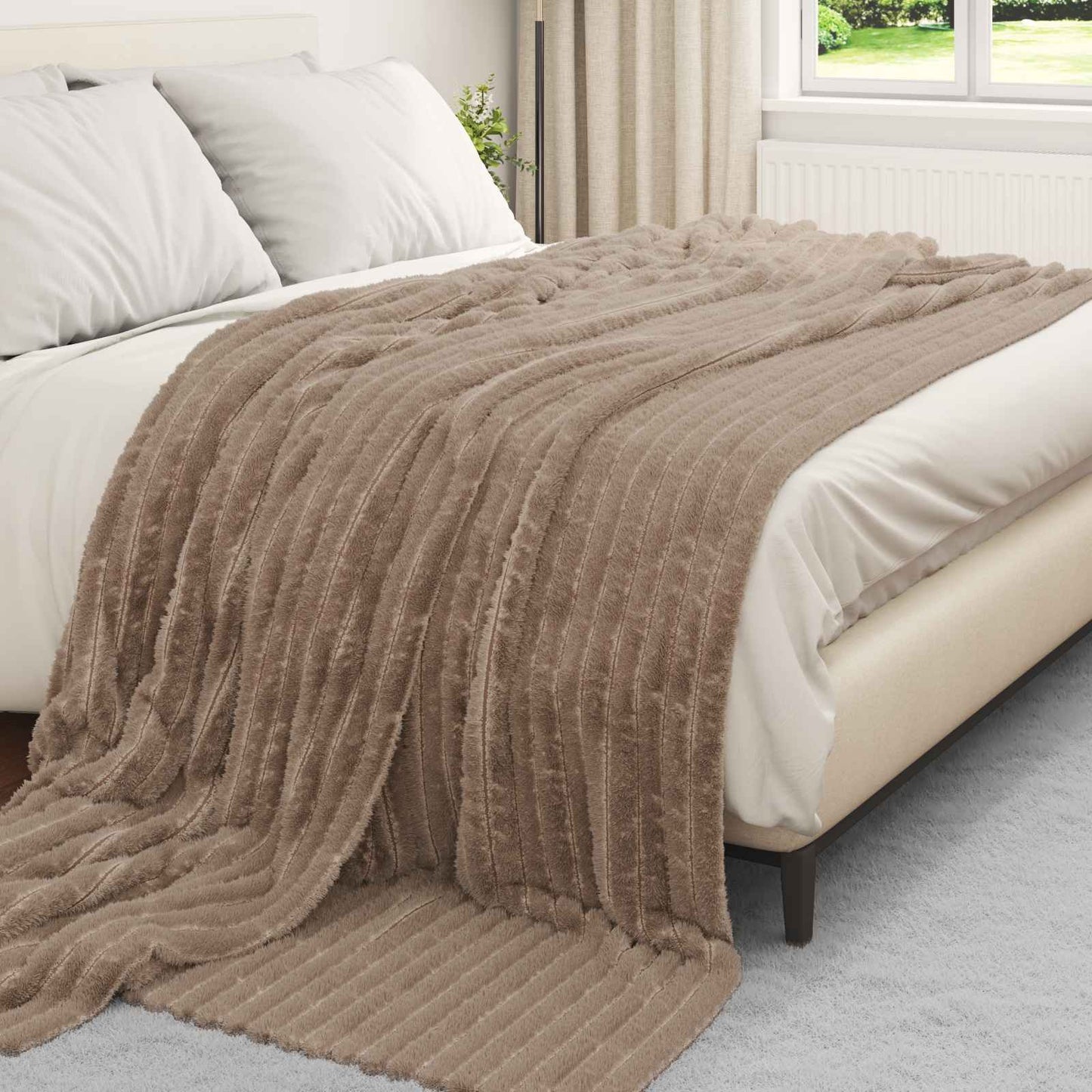 vidaXL Throw Blankets 6 pcs Camel 240 x 220 cm Fleece
