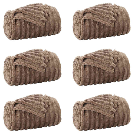 vidaXL Throw Blankets 6 pcs Camel 270 x 240 cm Fleece