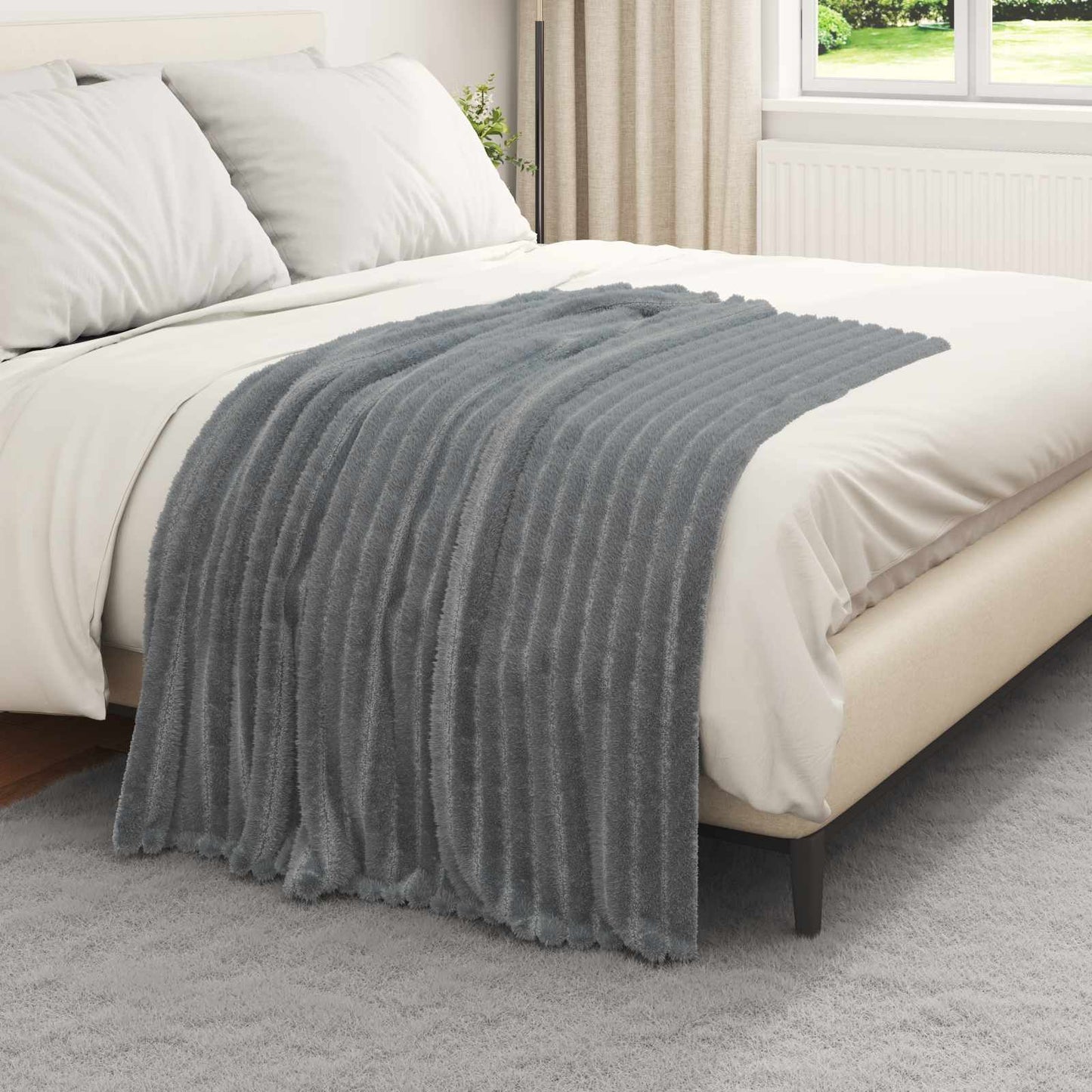 vidaXL Throw Blankets 6 pcs Dark Grey 150 x 130 cm Fleece