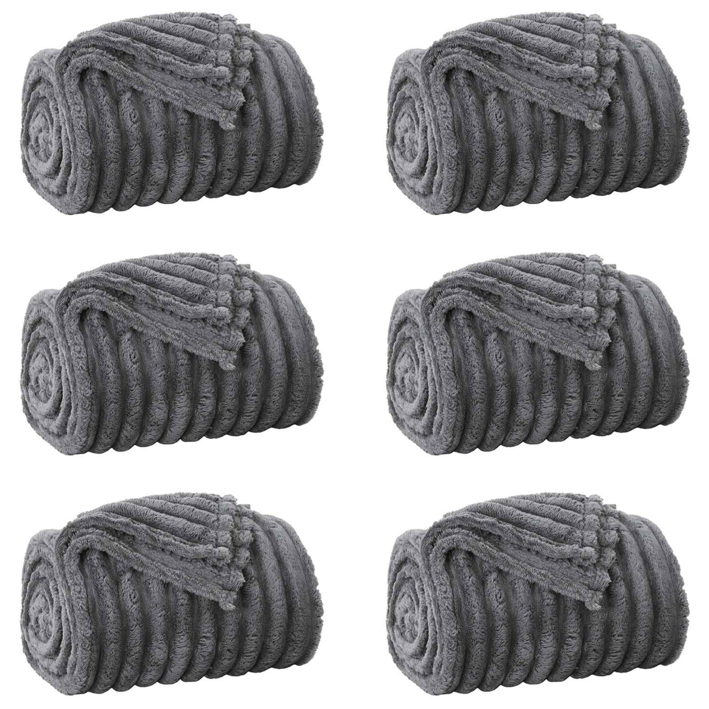 vidaXL Throw Blankets 6 pcs Dark Grey 150 x 130 cm Fleece