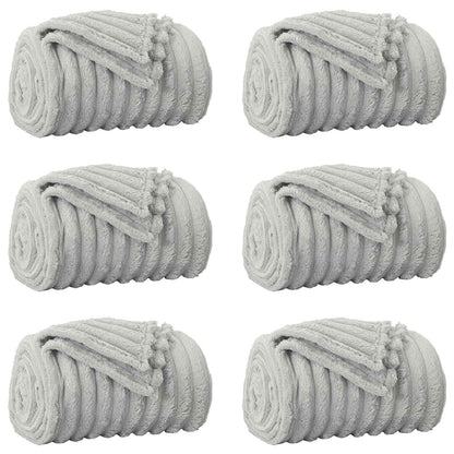 vidaXL Throw Blankets 6 pcs Grey 240 x 220 cm Fleece