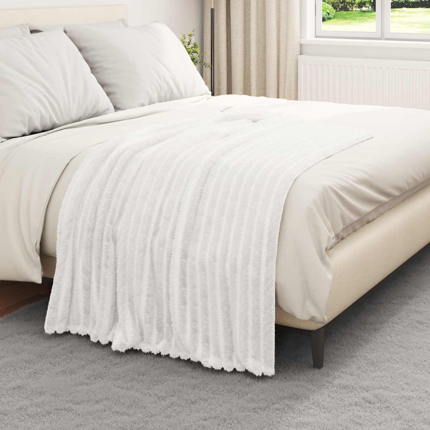 vidaXL Throw Blankets 6 pcs White 150 x 130 cm Fleece