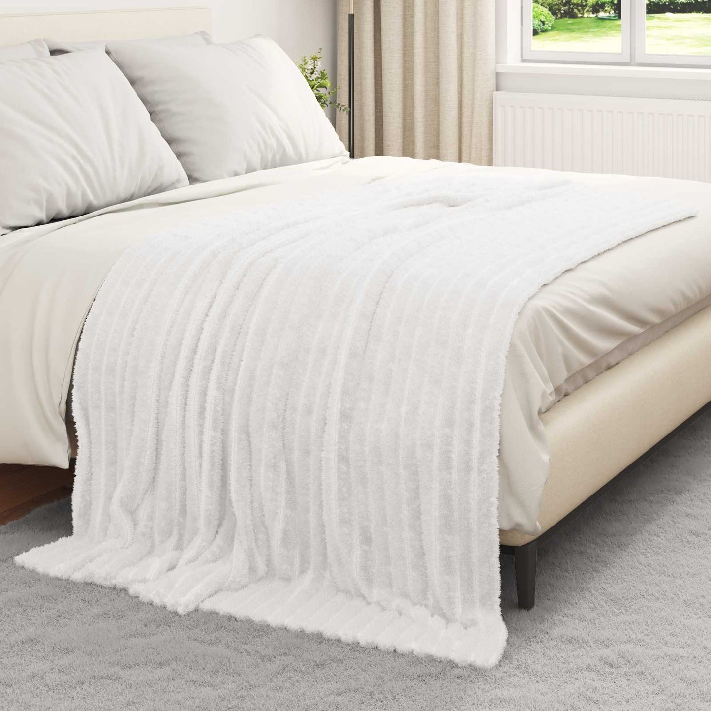 vidaXL Throw Blankets 6 pcs White 200 x 150 cm Fleece