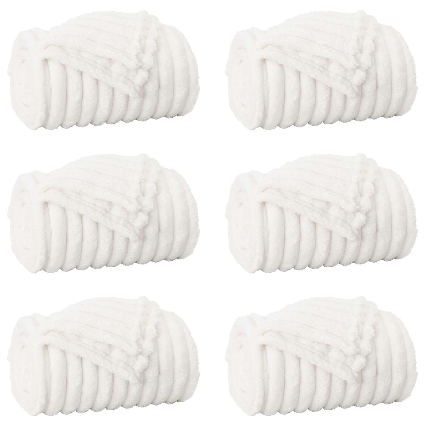 vidaXL Throw Blankets 6 pcs White 200 x 150 cm Fleece