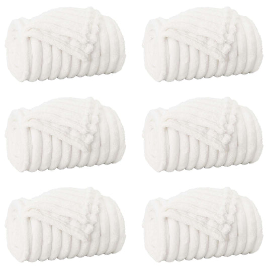vidaXL Throw Blankets 6 pcs White 200 x 150 cm Fleece