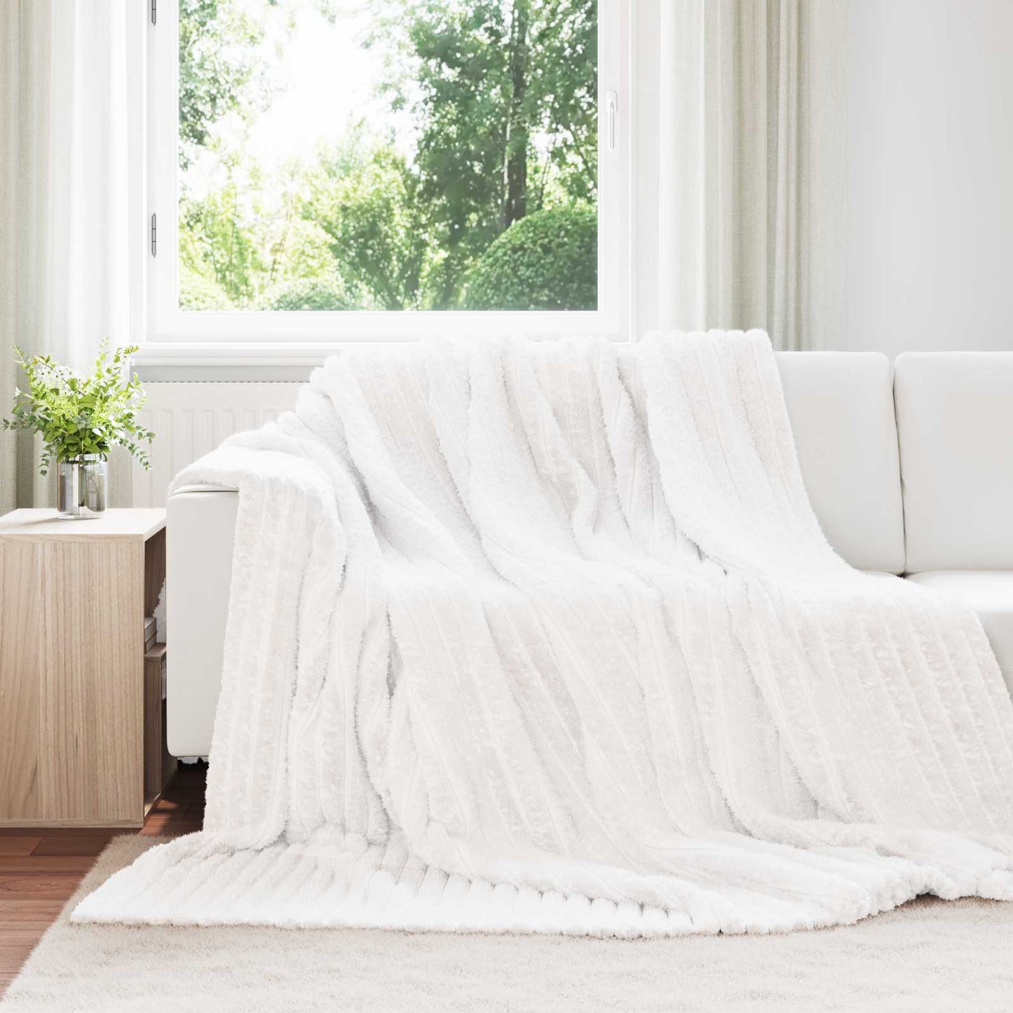 vidaXL Throw Blankets 6 pcs White 270 x 240 cm Fleece