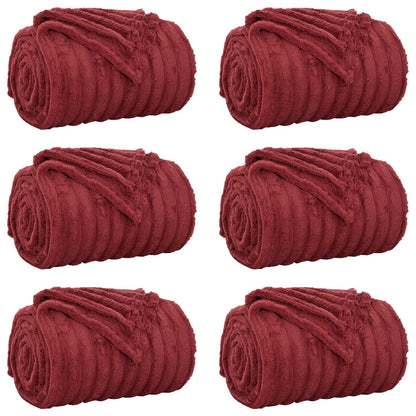 vidaXL Throw Blankets 6 pcs Bordeaux Red 150 x 130 cm Fleece