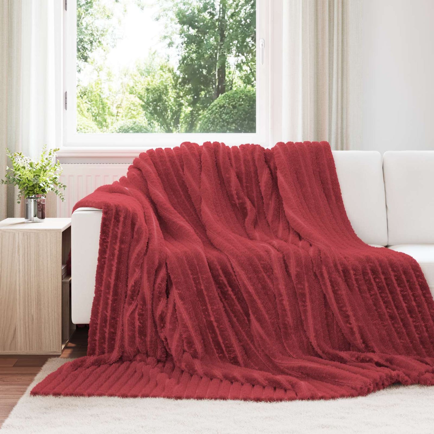 vidaXL Throw Blankets 6 pcs Bordeaux Red 240 x 220 cm Fleece