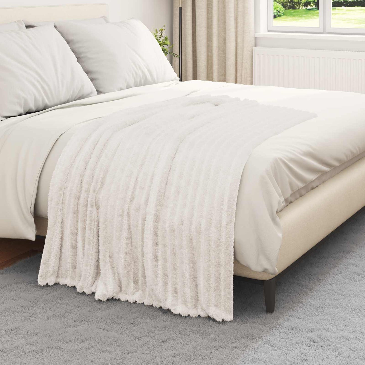 vidaXL Throw Blankets 6 pcs Cream 150 x 130 cm Fleece