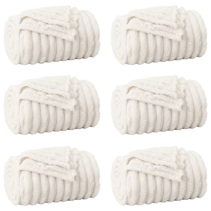 vidaXL Throw Blankets 6 pcs Cream 150 x 130 cm Fleece