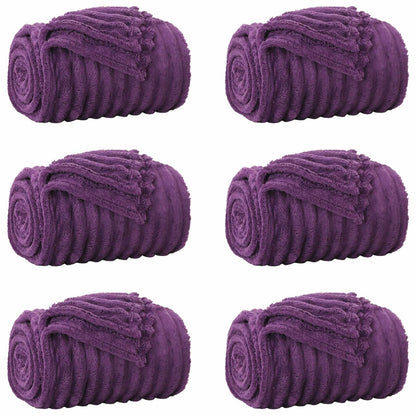 vidaXL Throw Blankets 6 pcs Purple 150 x 130 cm Fleece