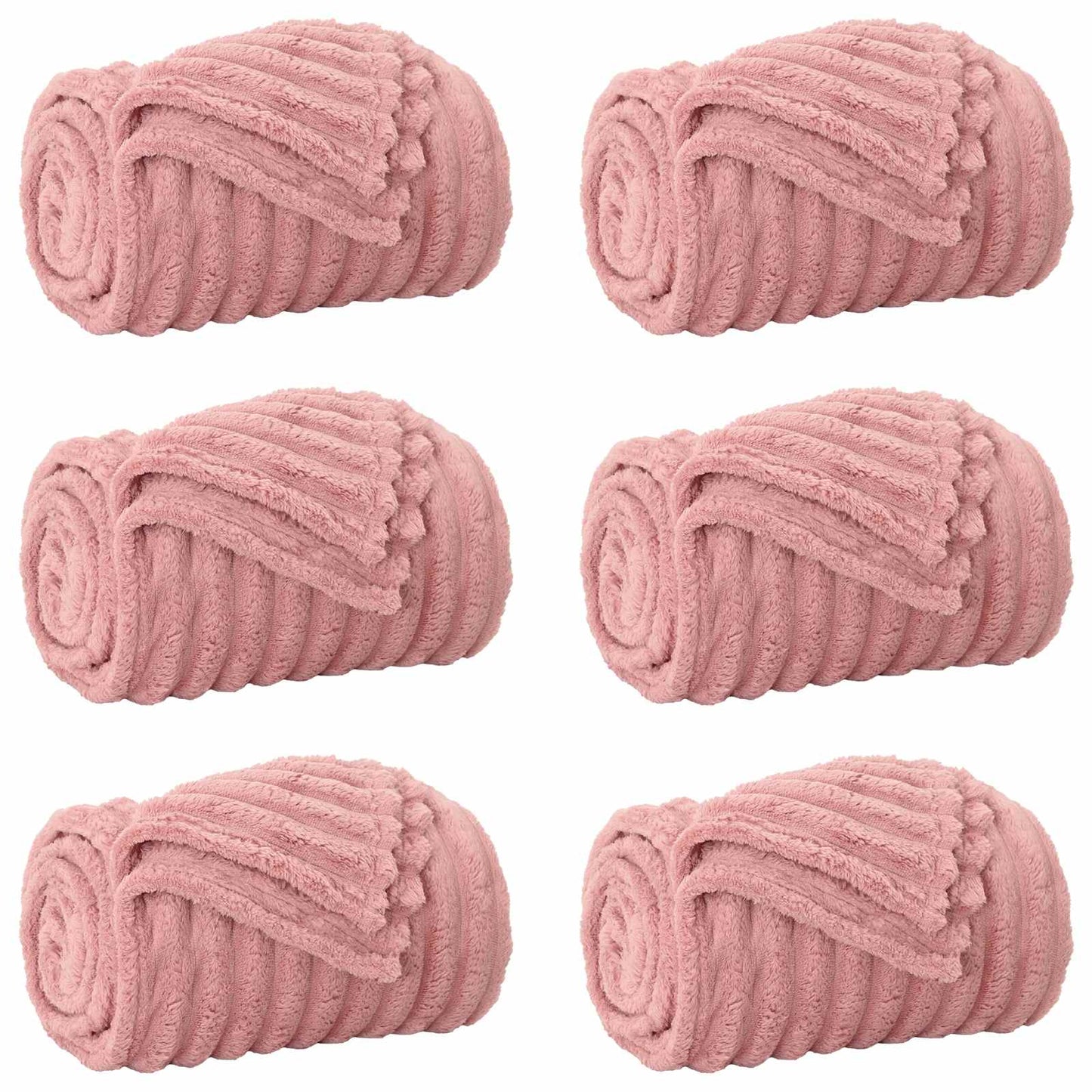 vidaXL Throw Blankets 6 pcs Pink 200 x 150 cm Fleece