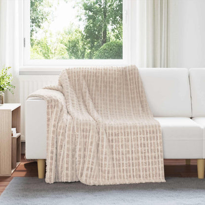 vidaXL Throw Blanket Beige 200 x 150 cm Fleece