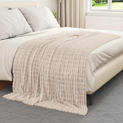 vidaXL Throw Blanket Beige 200 x 150 cm Fleece