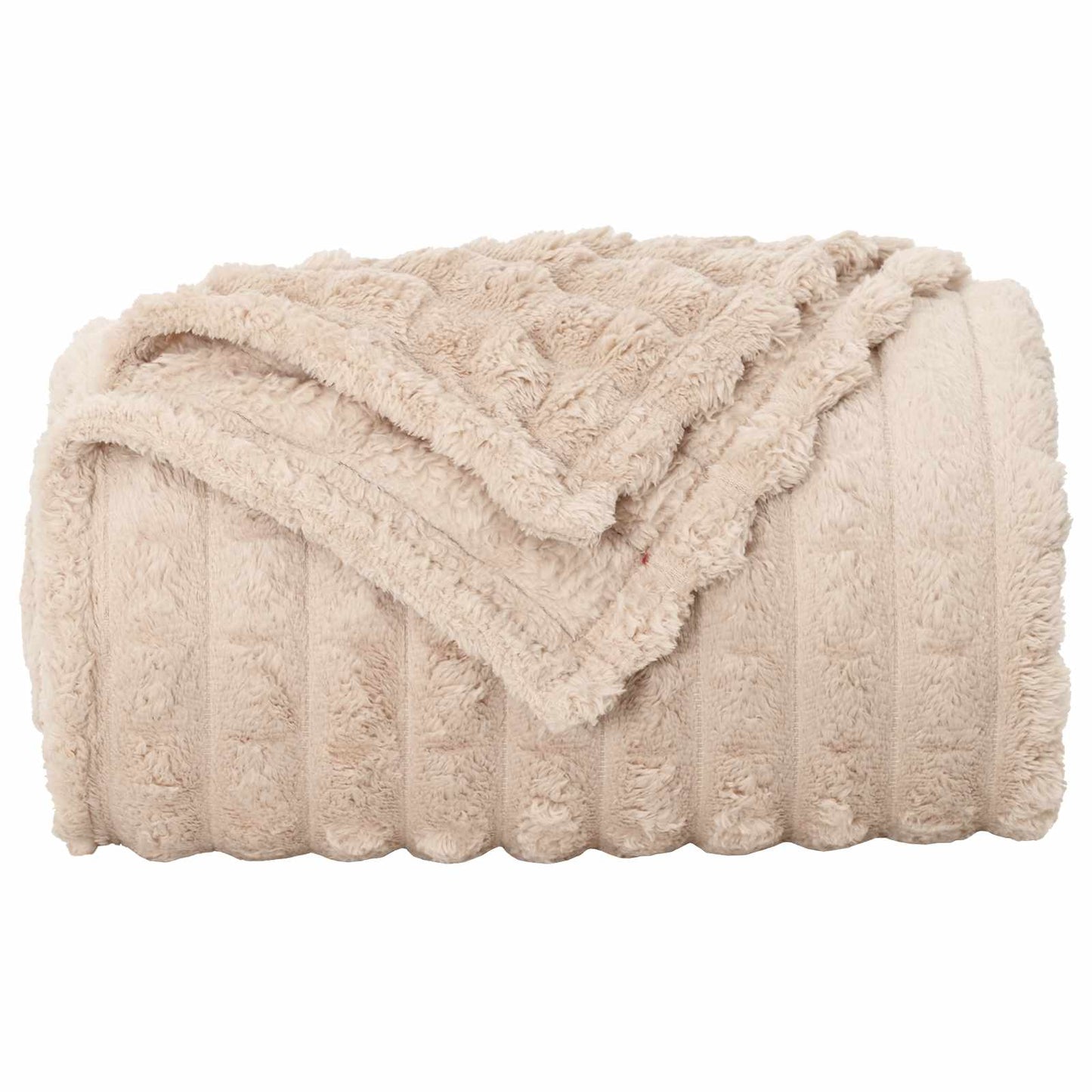 vidaXL Throw Blanket Beige 200 x 150 cm Fleece
